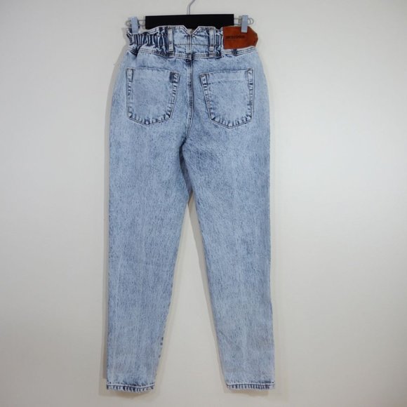 ONE TEASPOON Pioneer JEANS Size 26 High Waist Ripped Nonstretch Acid-washed NEW - Picture 6 of 10